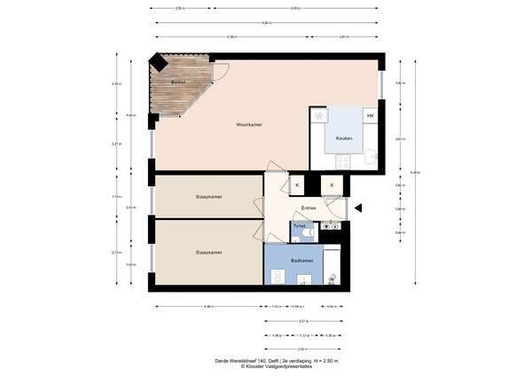 Plattegrond - Derde Werelddreef 140, 2622 HH Delft - Derde Werelddreef 140_2e verdieping.jpg